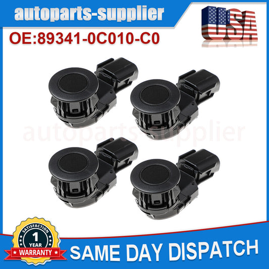 4-Piece Bumper Parking Sensor Kit, Black, 88341-0C010, for Toyota Tacoma RAV4 Tundra 14-18
