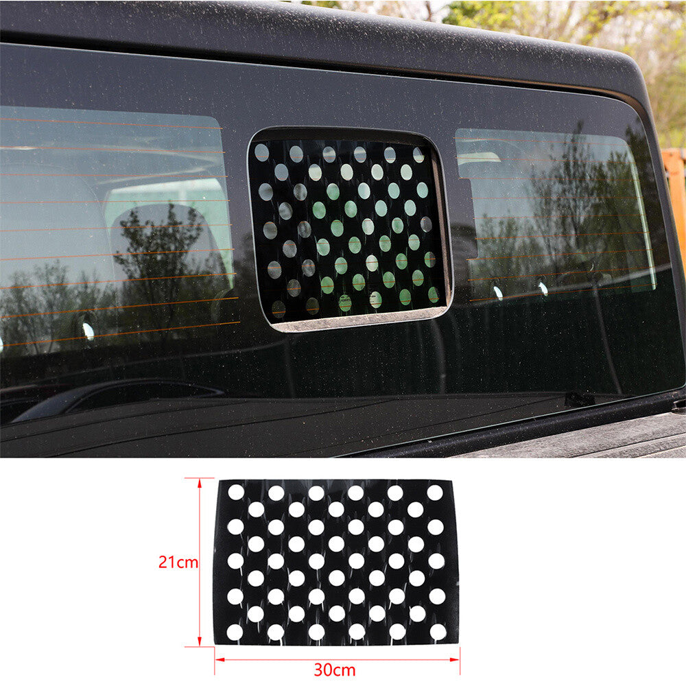 Rear Window Glass Middle Decal Sticker Trim for Jeep Gladiator JT 2020+Black PVC