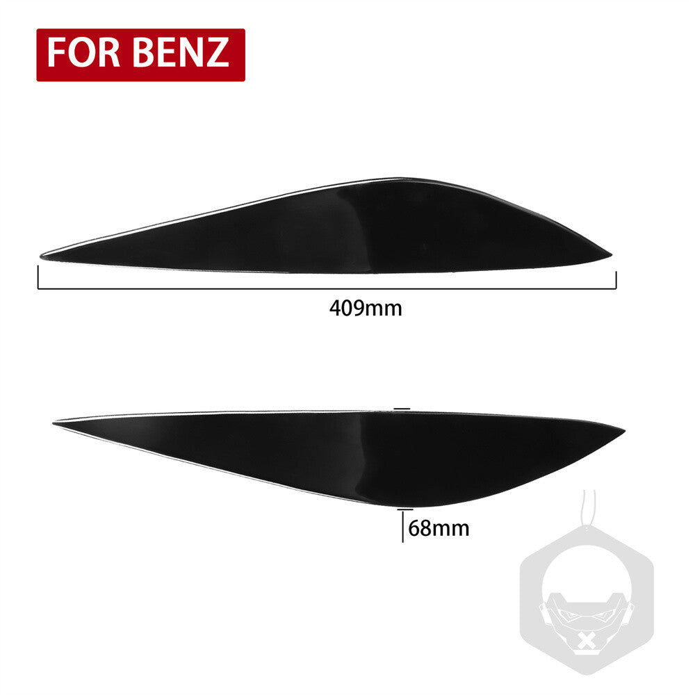 for Benz C Class W204 C180/200 2008-11 Headlight Eyebrow Eyelid Trim Piano Black