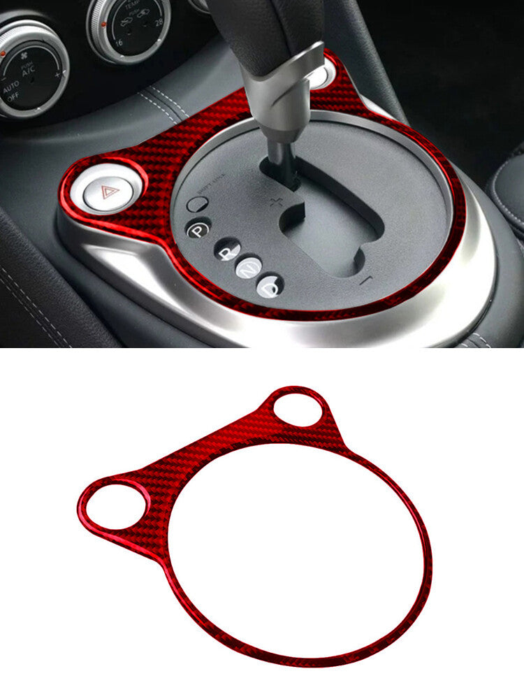 Red Carbon Fiber Interior Gear Shift Panel Cover Trim For 2009-2020 for Nissan 370Z