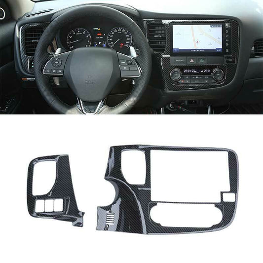 for Mitsubishi Outlander 2013-2021 Carbon Fiber Middle Console Navigation Cover