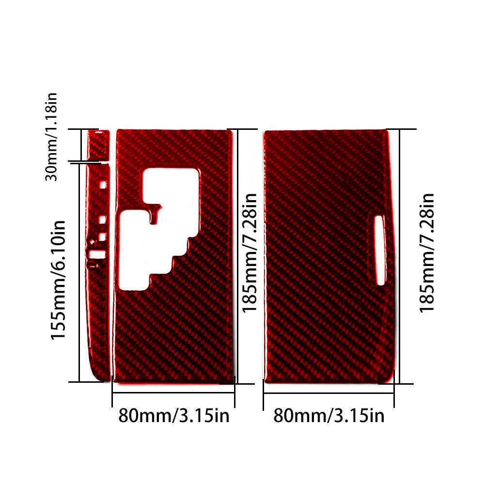 4Pcs Red Carbon Fiber Automatic Transmission Cover Type B for Toyota for Camry 07-11