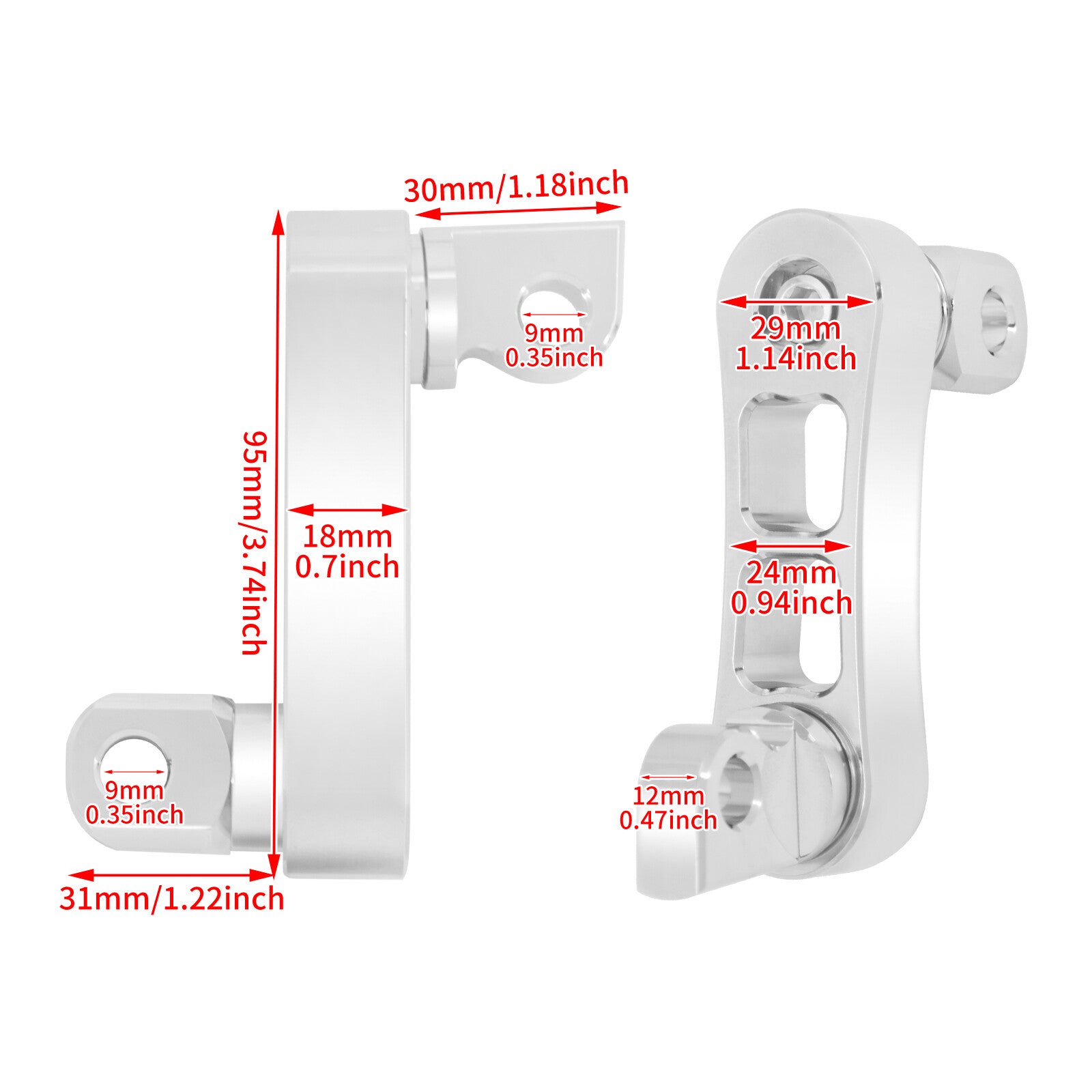 Chrome Aluminum Foot Peg Male Mount Extensions for Harley Touring Dyna Sportster