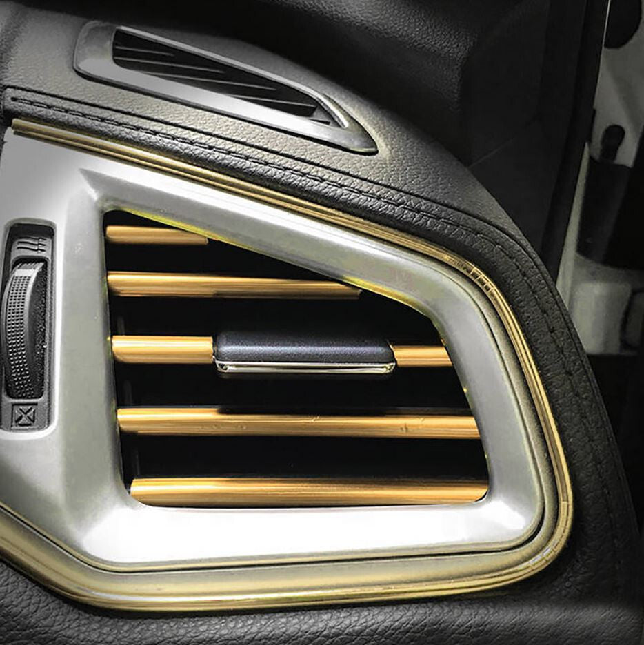 10-piece molded decorative strip for car air conditioning sockets, gold-plated, suitable for Jaguar .