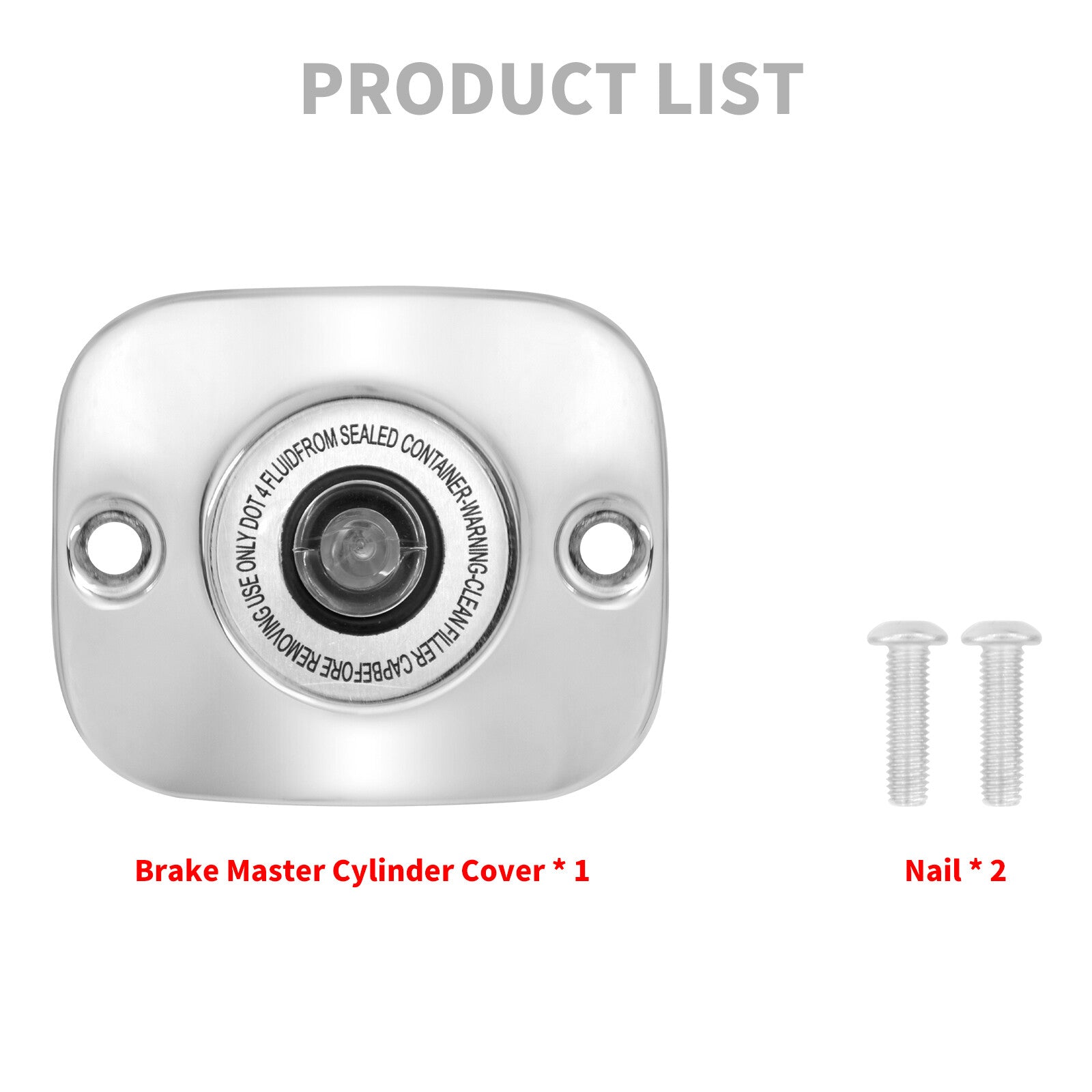 Chrome Front Brake Master Cylinder Cover Fit for Harley Touring 05-07 Dyna 06-17