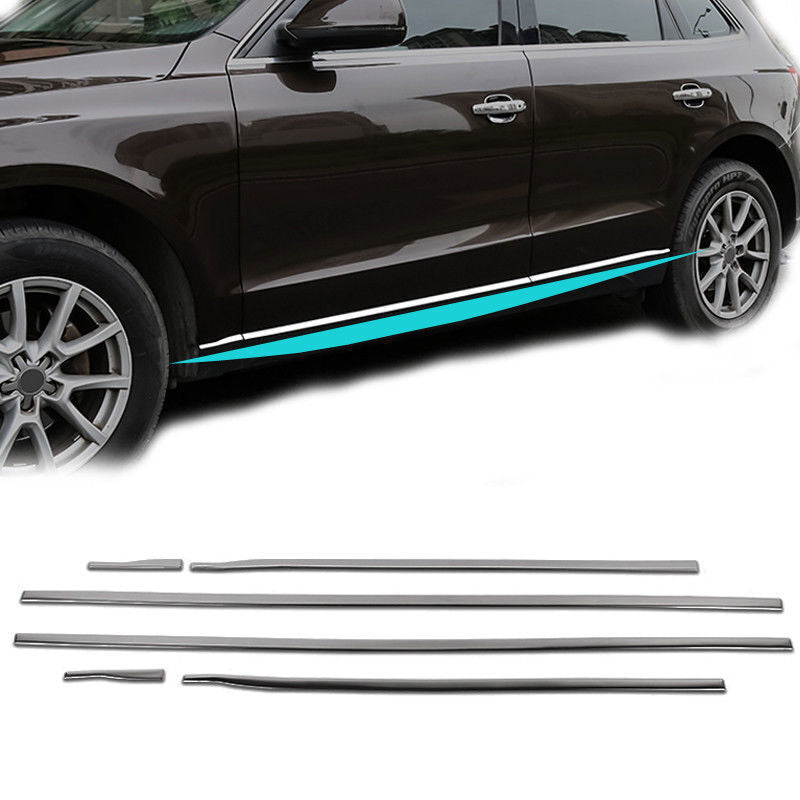 for Audi Q5 2009-17 Chrome Steel Side Door Body Guard Molding Cover Trim Kit 6x