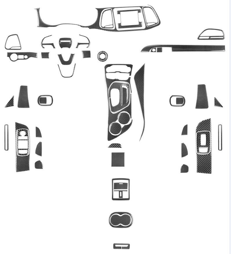 Carbon Fiber Interior Full Set Cover Trim Kit for Dodge for Challenger 2015-2020