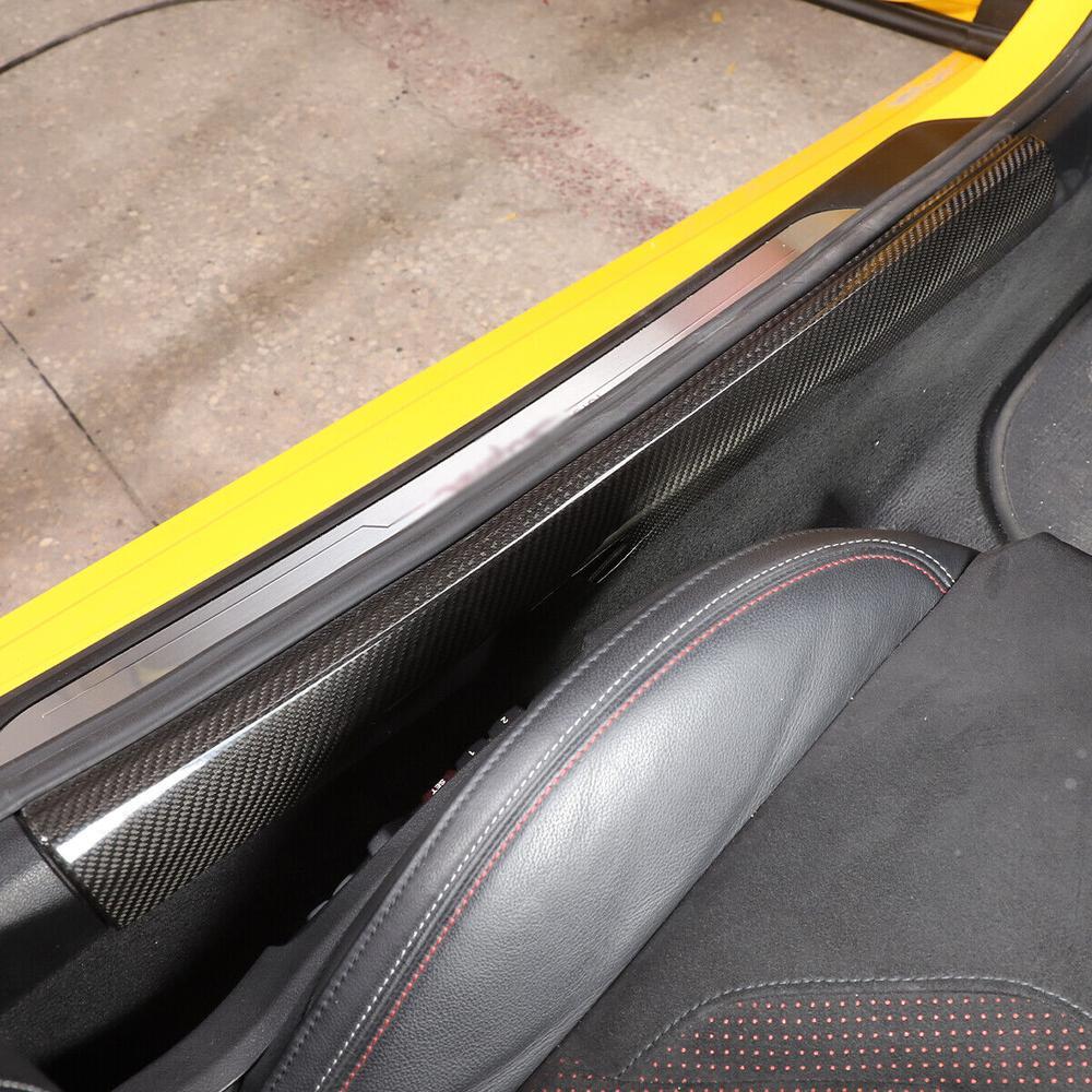 for Toyota Supra 2019-2023 Black Carbon Interior Door Sill Panel Cover Trim