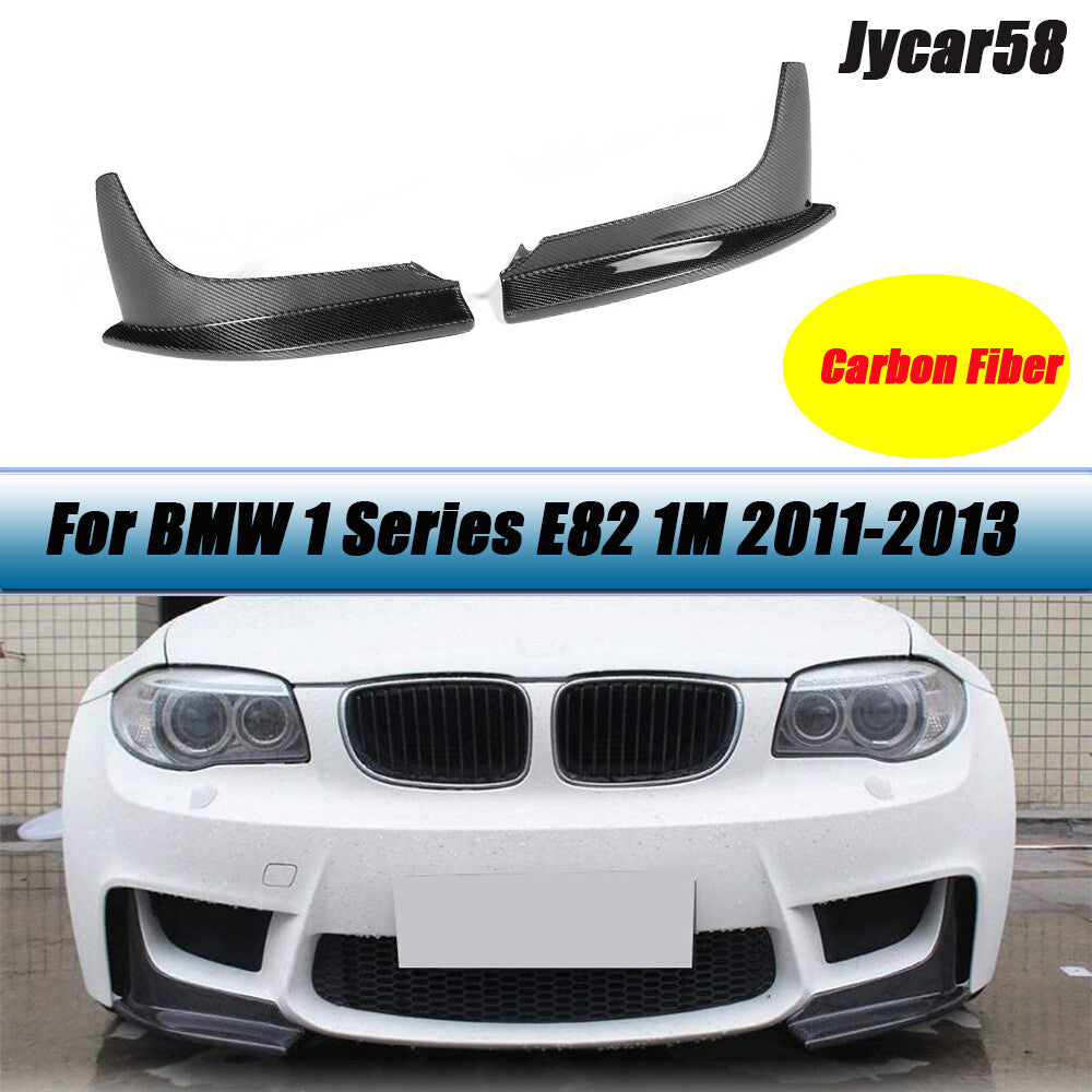For BWM E82 1 Series 1M 11-13 Front Bumper Splitters Lip Chin Flaps Carbon Fiber