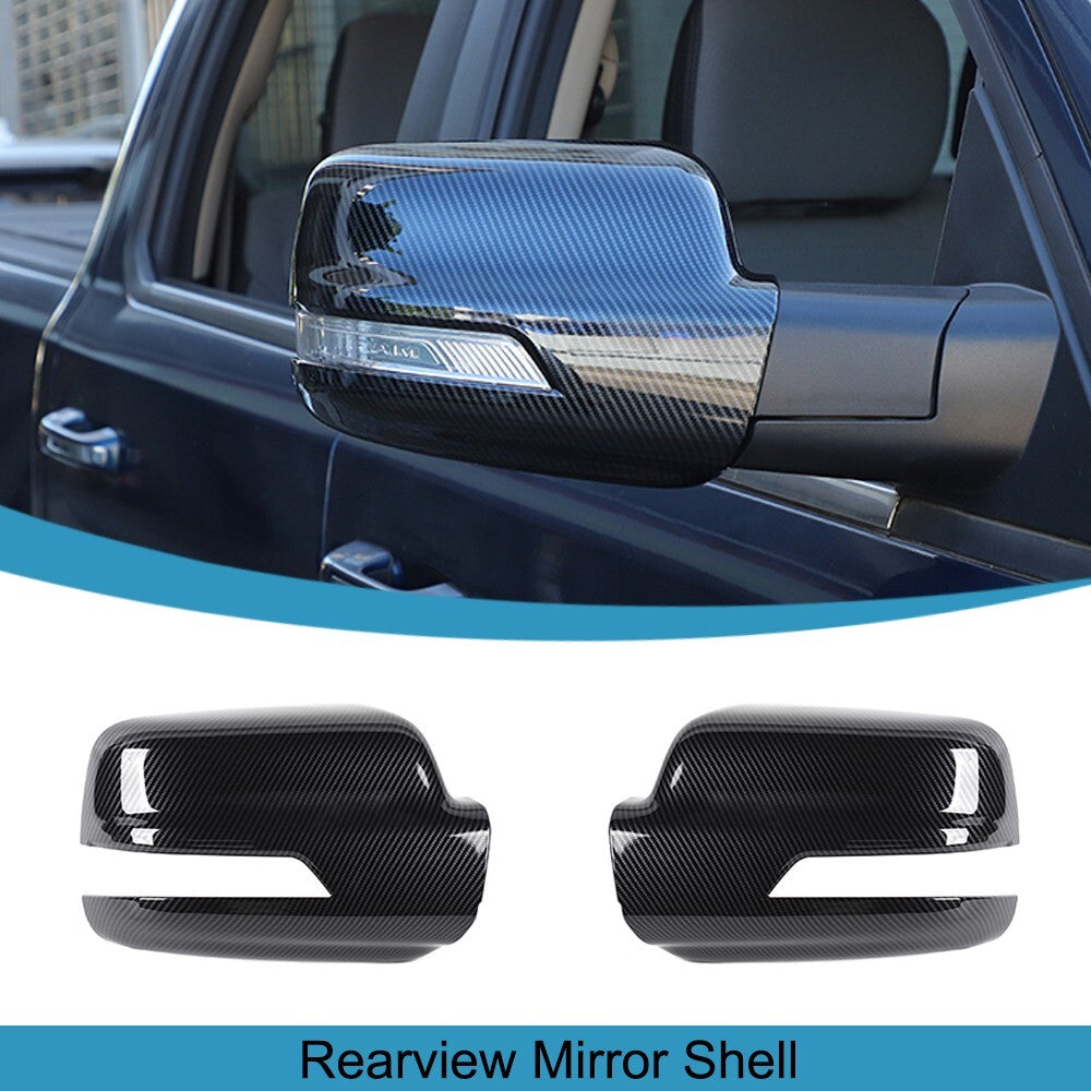 Carbon Fiber Side Door Rearview Mirror Cover Shell Trim for Dodge for RAM 2018-2023