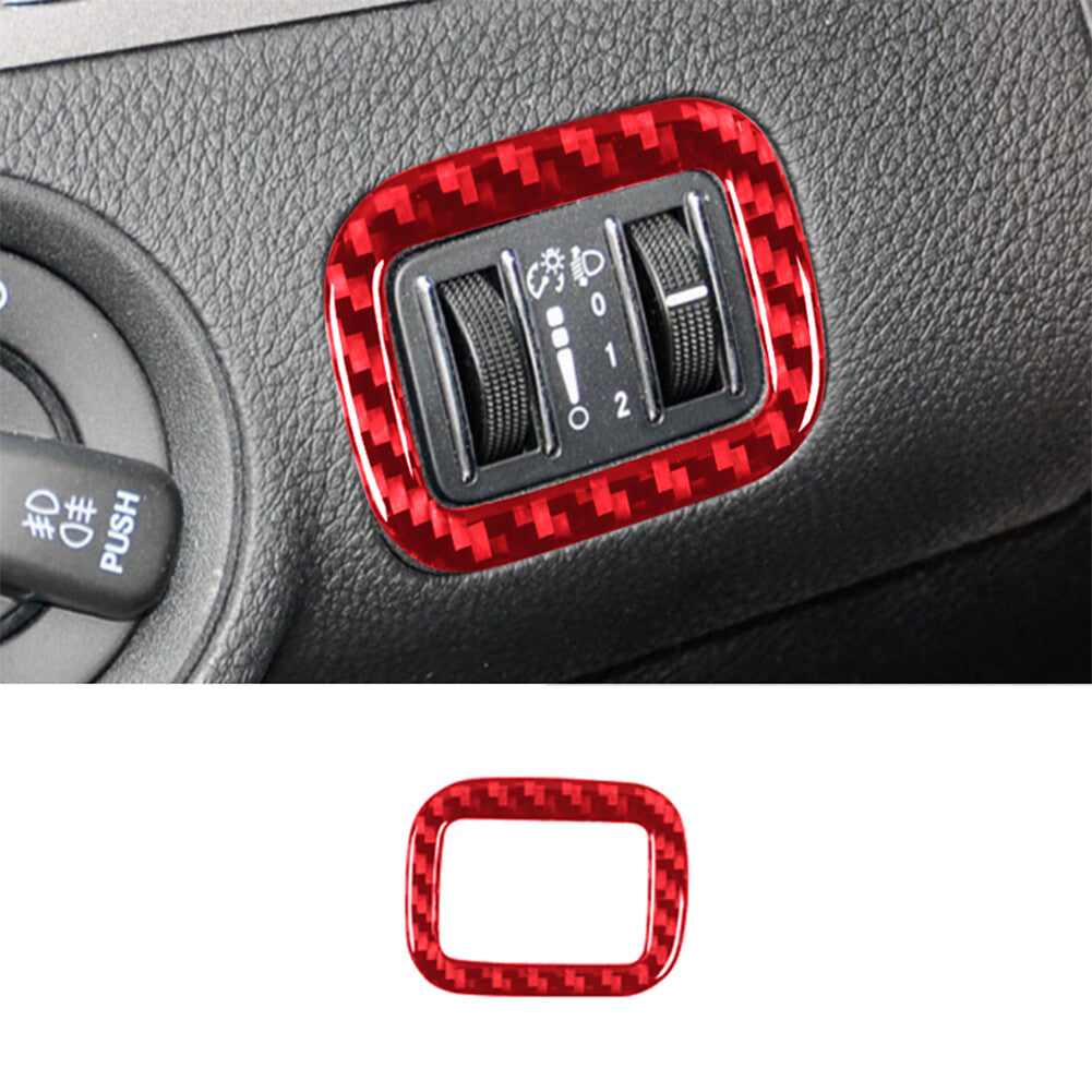 19Pcs Red Carbon Fiber Full Interior Kit Cover Trim for Dodge Journey 2011-2018