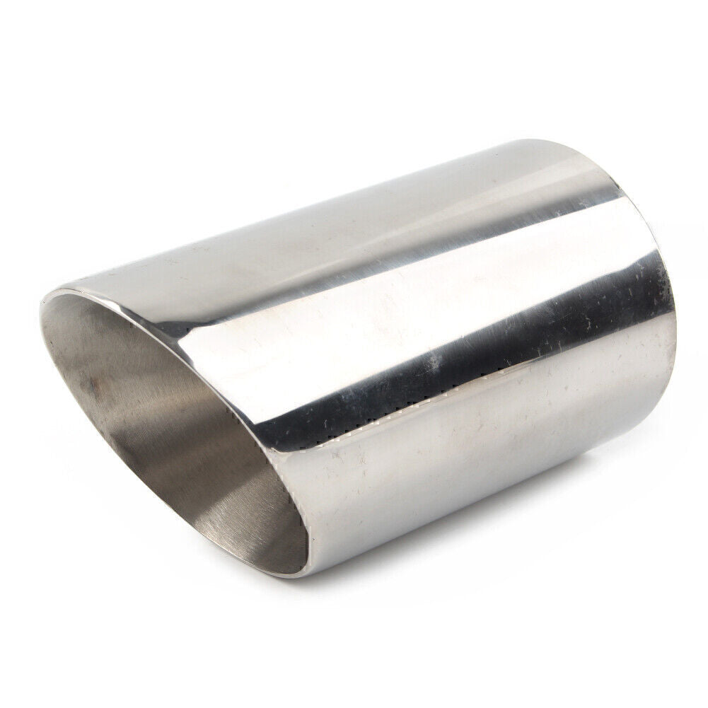 89mm Stainless Steel Automotive Exhaust Muffler Tip Pipe Round Fitting Silver