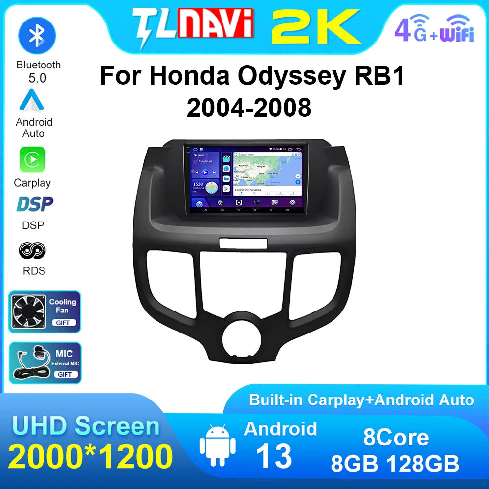 for Honda Odyssey RB1 2004-2008 Car Radio Carplay GPS Multimedia Player Screen
