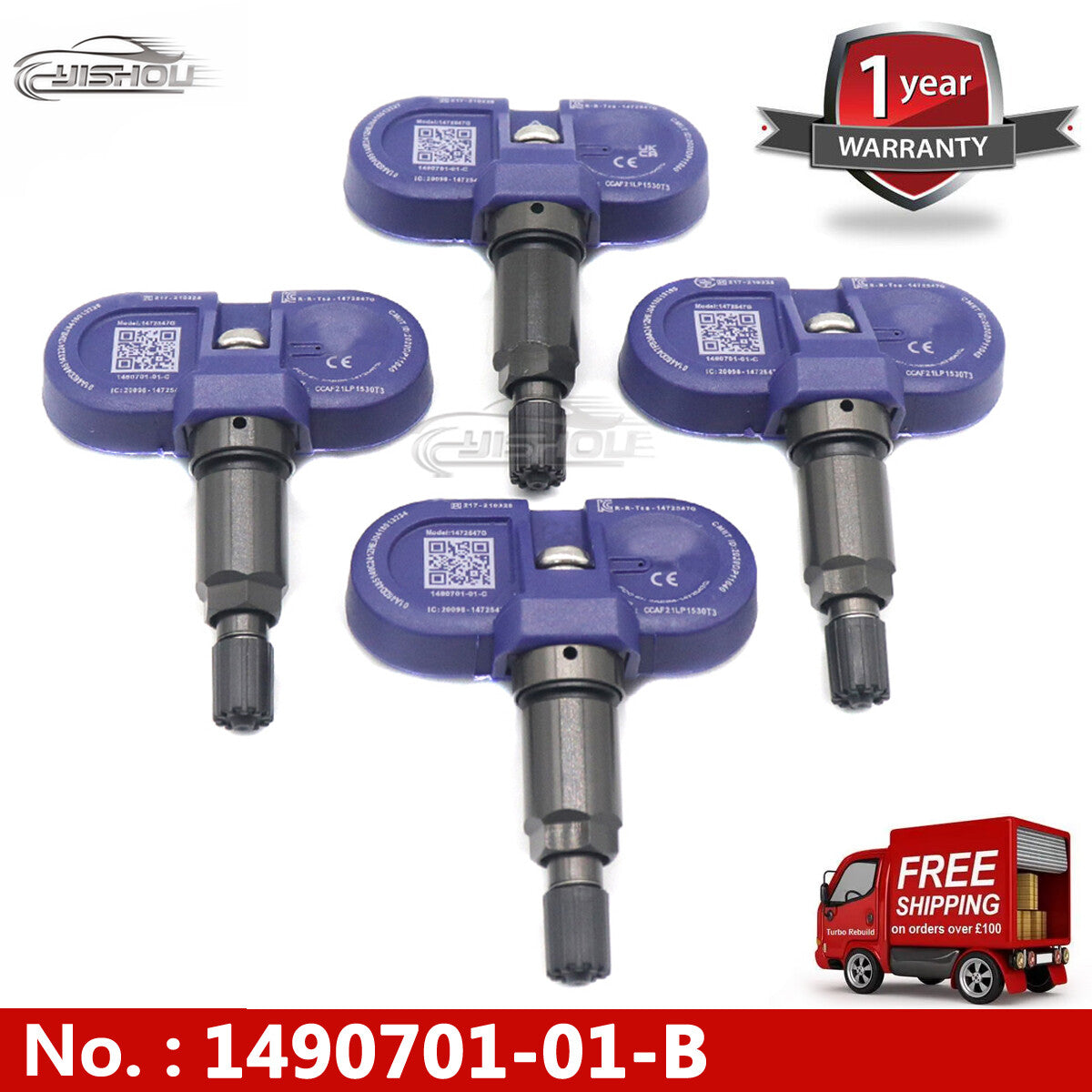4x 1490701-01-B Bluetooth TPMS Sensors for Tesla Model 3 SXY with Nuts 2020-2024