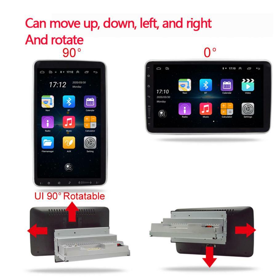 1DIN 10.1 Car Stereo Radio Player Touch Screen GPS Wifi Mirror Link Android9.1