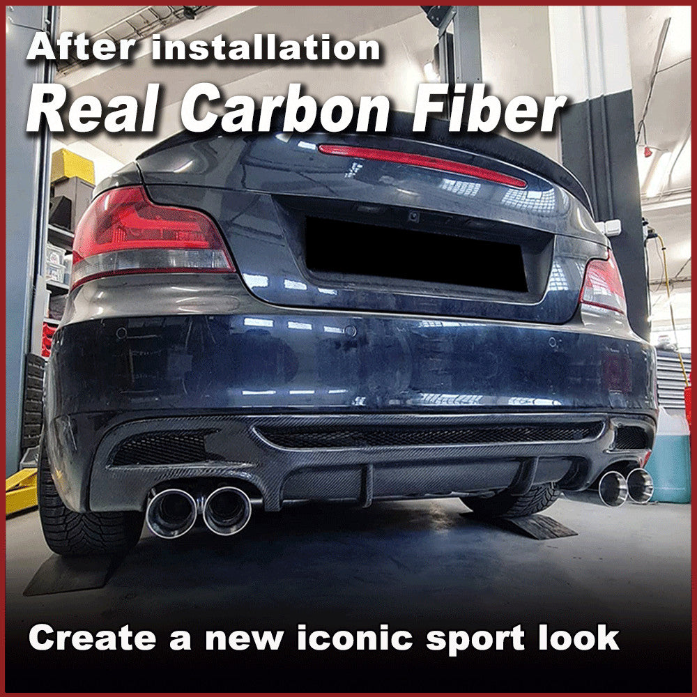 for BMW E82 135i 125i 128i M Tech Bumper 2007-13 REAL Carbon Rear Diffuser Quad