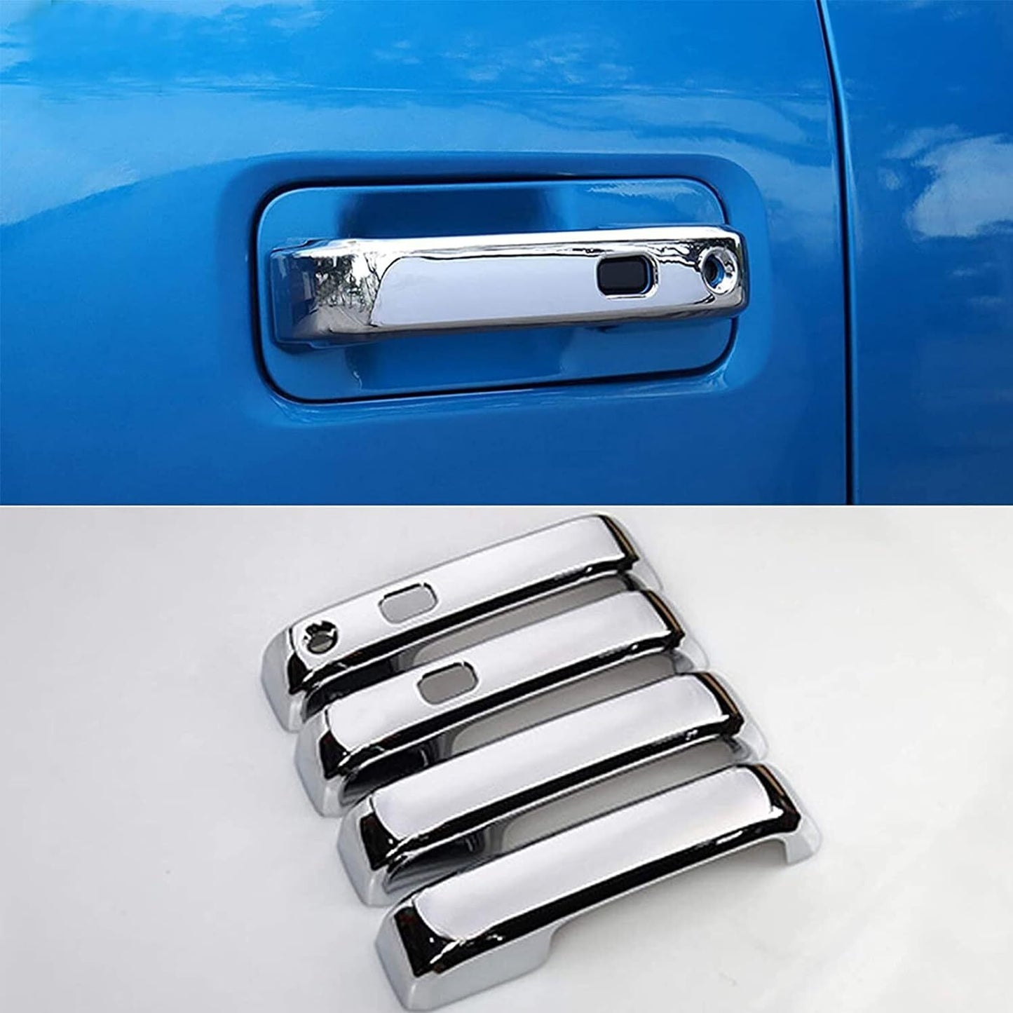 For 2015-2020 for Ford F150 Chrome 4PC Door Handle Cover Cap W/O for Smart Keyhole 4pcs