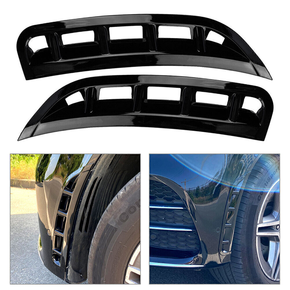 Front wheel Bumper Vent Hood Fender Black for Benz GLE350 GLE450 2020 ABS 2 PCs