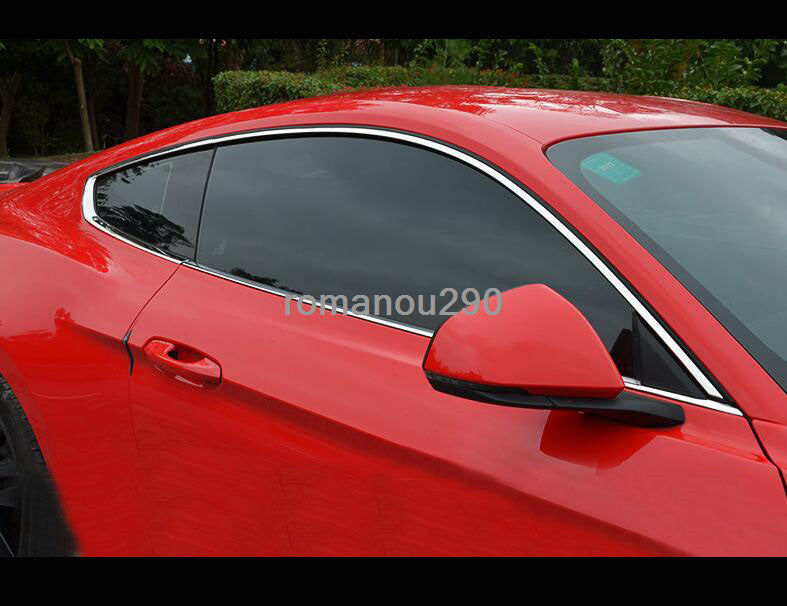 Fit for Ford for Mustang 2015-2020 Stainless Chrome Car Window Strip Cover Trim 6pcs