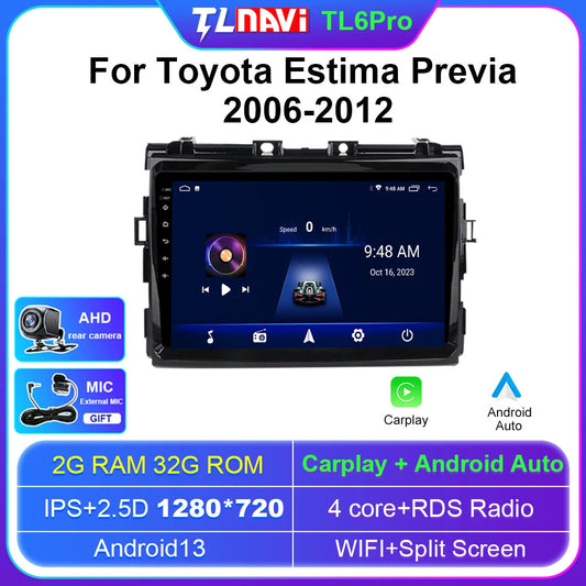 for Toyota Estima Previa Tarago Canarado 2006-2012 Android GPS CarPlay Car Radio