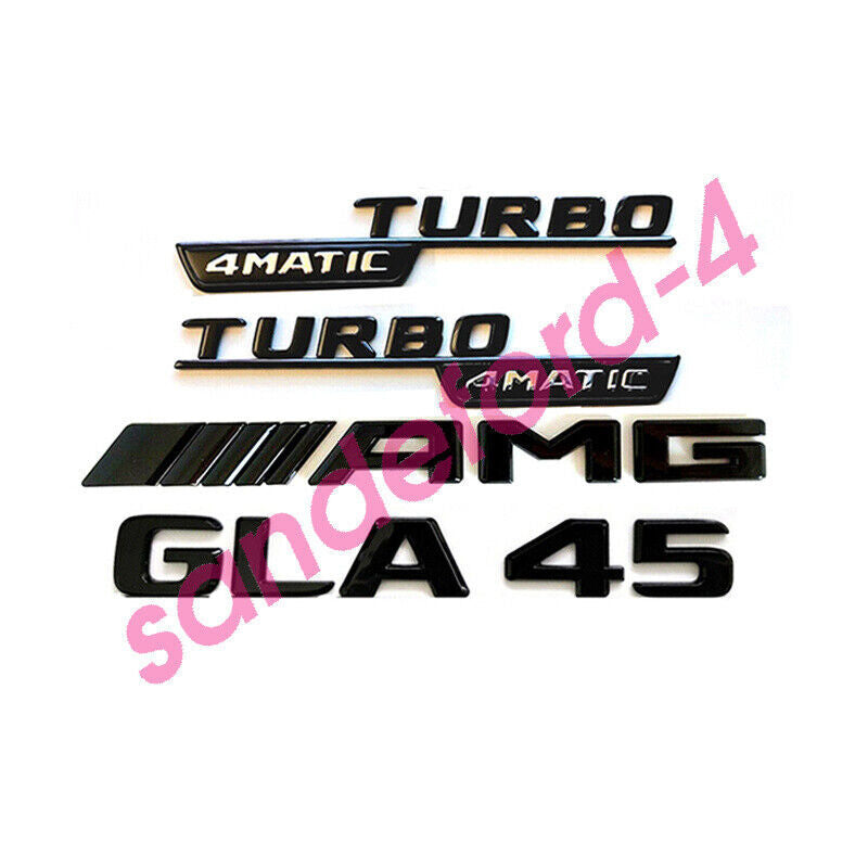 GLA45 AMG TURBO 4MATIC with rear star badge and black badge set, for Mercedes X156 W156 2017+