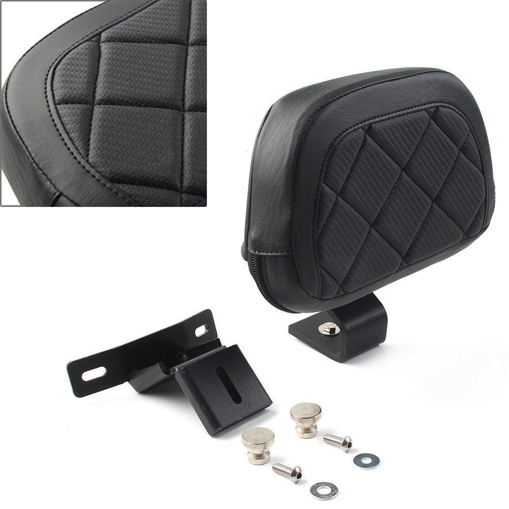 Front Driver Rider Backrest Pad for Harley Touring CVO Road Electra Glide Black