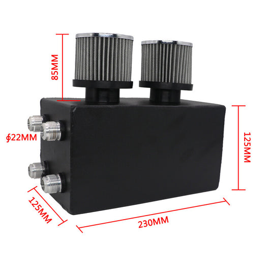4-port aluminum alloy oil tank separator filter black