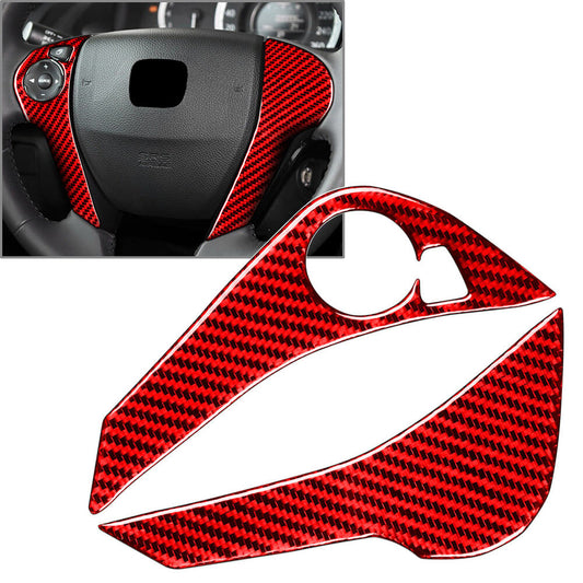 Steering Wheel Button Cover 2PCS Red Fit for Honda Accord 2013-2017 Carbon Fiber
