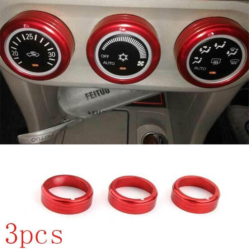 for Mitsubishi Lancer EVO 09-16 Red Aluminum Central Console Ac Knob Cover Trim
