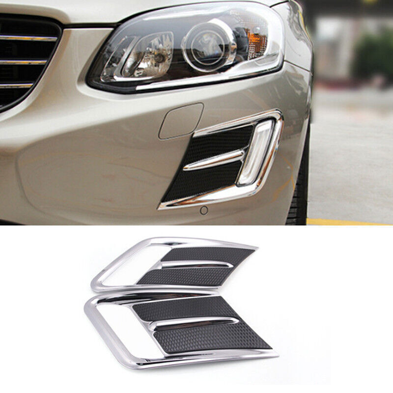 for Volvo XC60 2014-2017 Front Bumper Fog Light Lamp Grille Cover trim Decor ABS