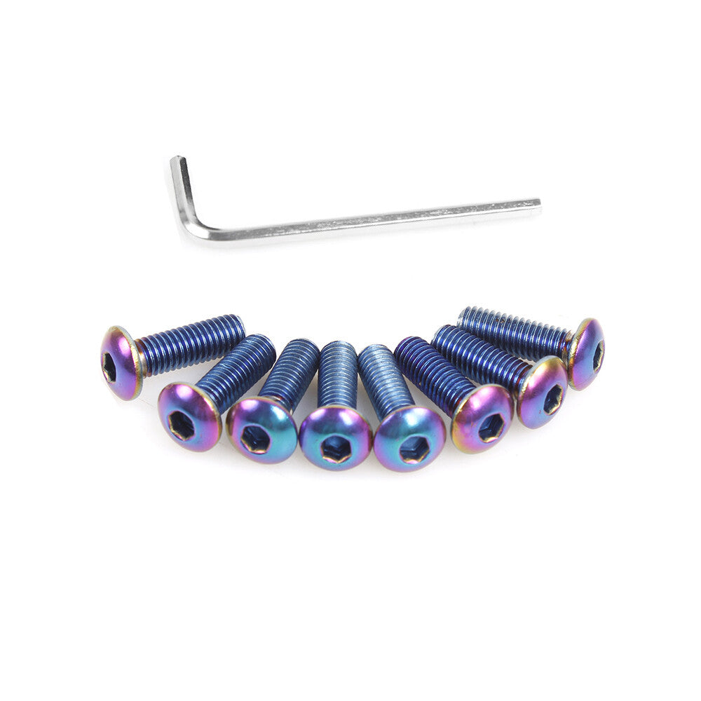 Upgrade Car Steering Wheel Screw Kit Button Head 6 piece Neo Chrome + Hex Key