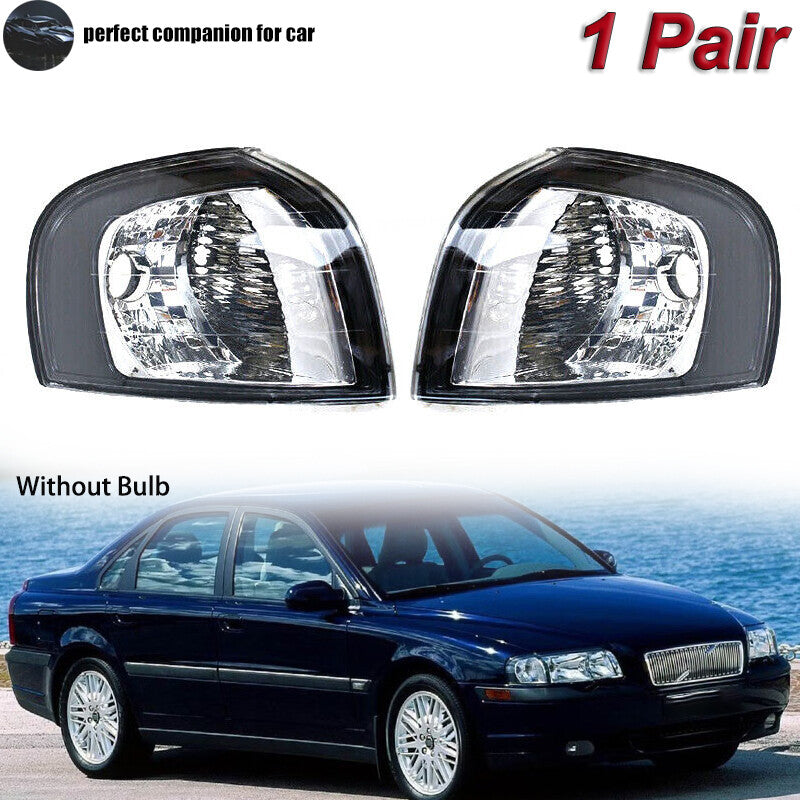 Left and right front corner turn signals applicable to for Volvo S80 1999 - 2006 (without bulbs)