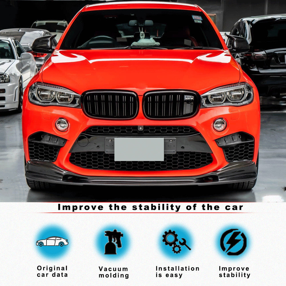Fit for BMW X6M F86 X5M F85 14-18 Carbon Fiber Front Bumper Lip Spoiler Splitter
