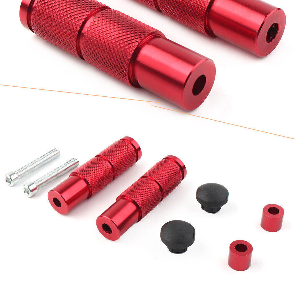 Universal Bike Foot Pegs Footpegs Rear Set Pedals Racing Red
