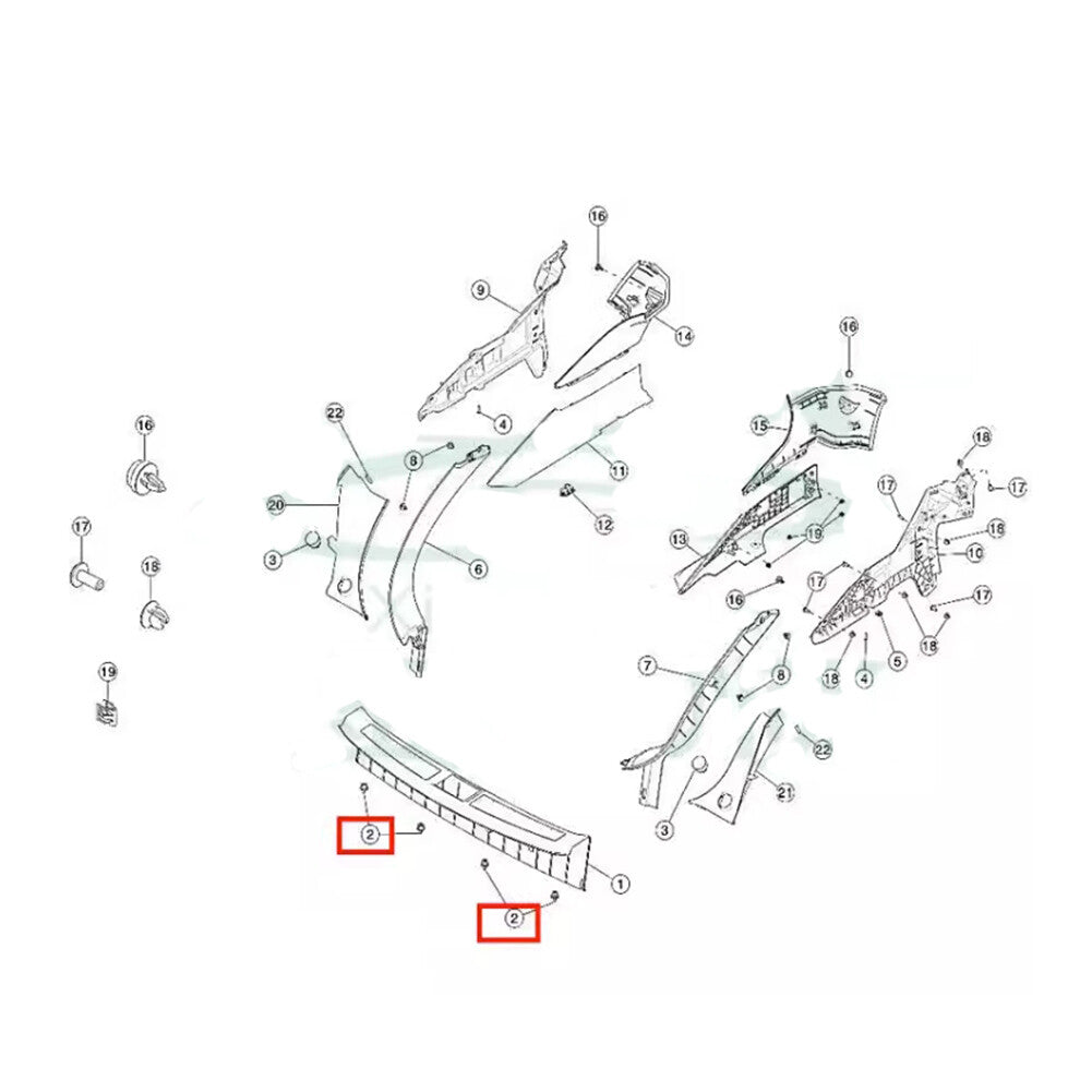 10 Car Door Panel Retainer Clips with Washer for Tesla Model X S SR