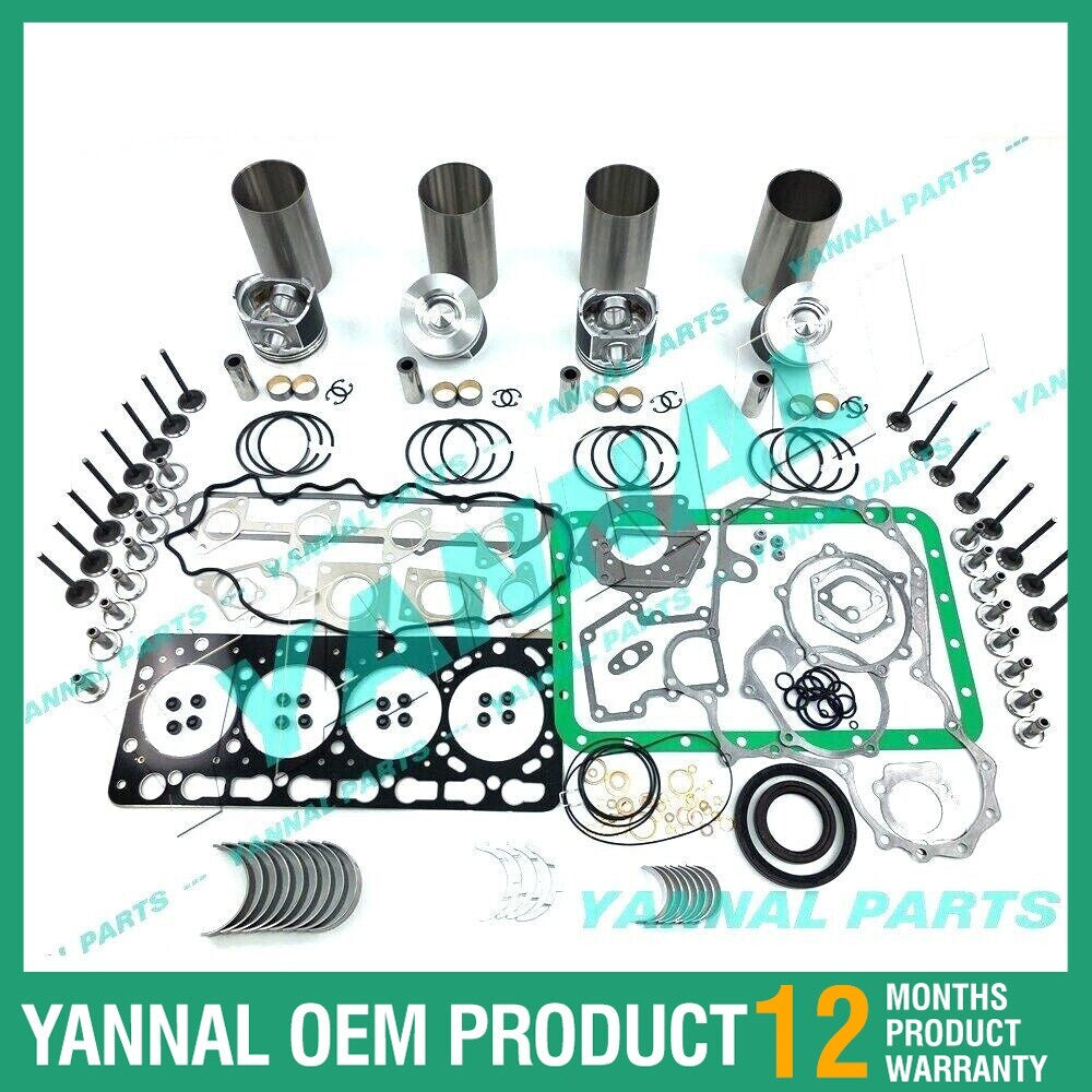 V3300 V3300-DI-T Overhaul Engine Reconstruction Kit (57mm Pistons) for Kubota