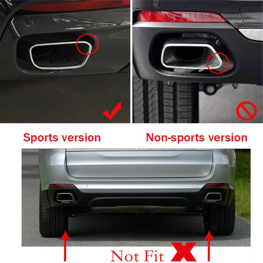 Steel Rear Exhaust Muffler Tail Pipe Cover for BMW X5 F15 X6 F16 M Sport 2014-18