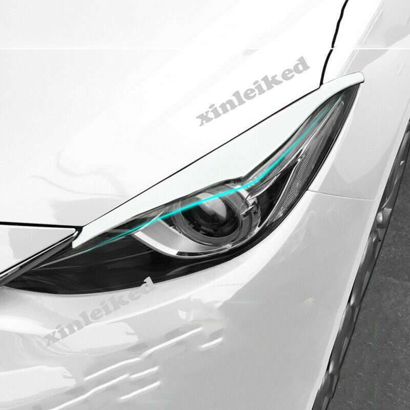 2P for Mazda 3 Axela 2014-2016 Chrome Headlight Eyebrow Eyelid Cover Trim Decor