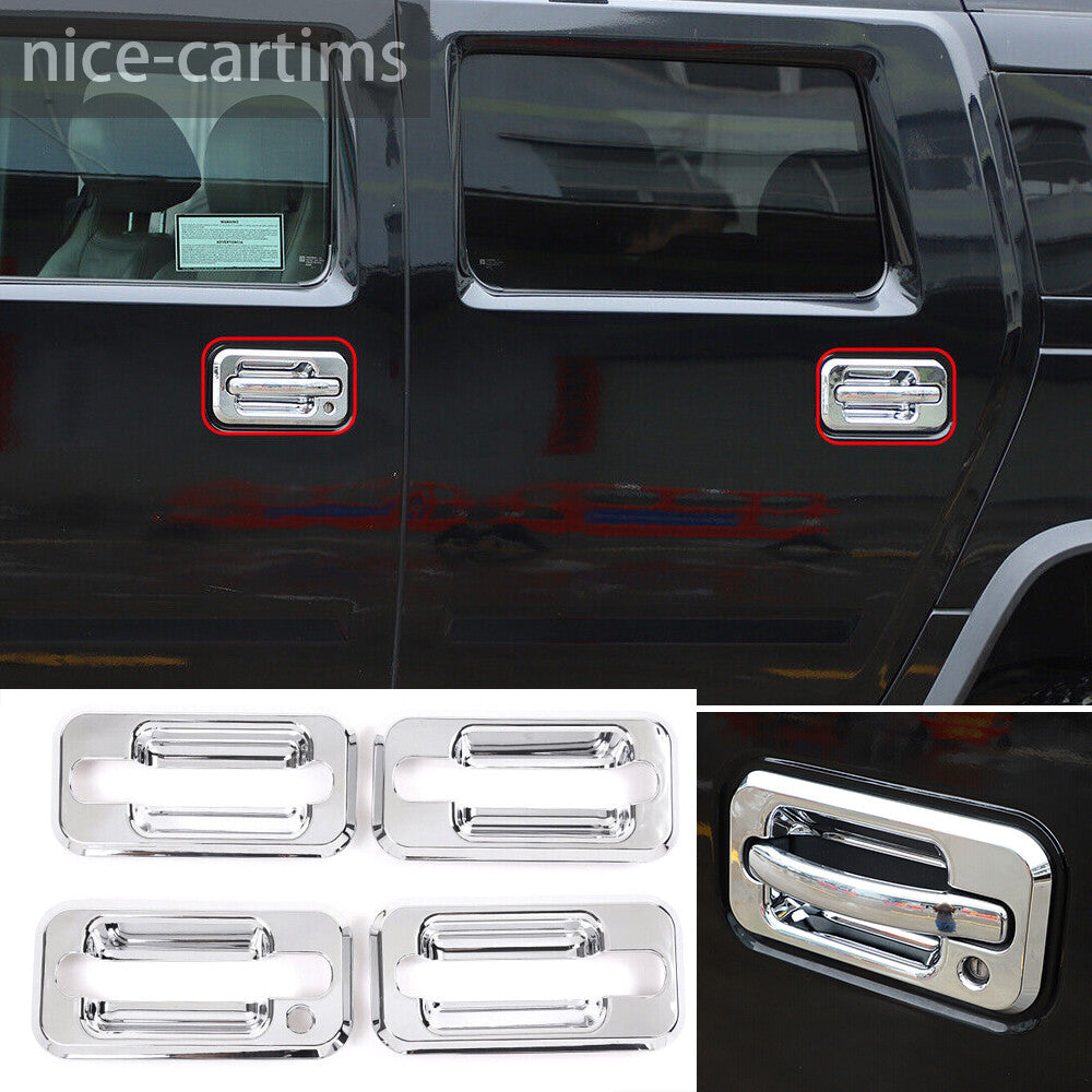 Chrome ABS Side Door Handle Bowl Panel Cover For HUMMER H2 2003-09 Accessories