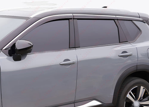for Nissan Rogue 2021-2024 Window Visors Sun Rain Guard Deflector W/Chrome Trim