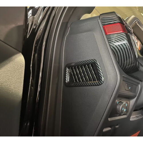2for Ford F150 2021-2023 Carbon Fiber Dashboard Side Air Vent Outlet Cover Trim
