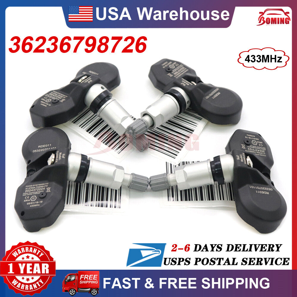 4x 36236798726 New TPMS Tire Pressure Sensor for Mini Cooper for BMW 328i 528i 535i