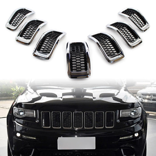 for Jeep Cherokee 2014-2018 Honeycomb Front Grille Inserts Grill Cover Trim