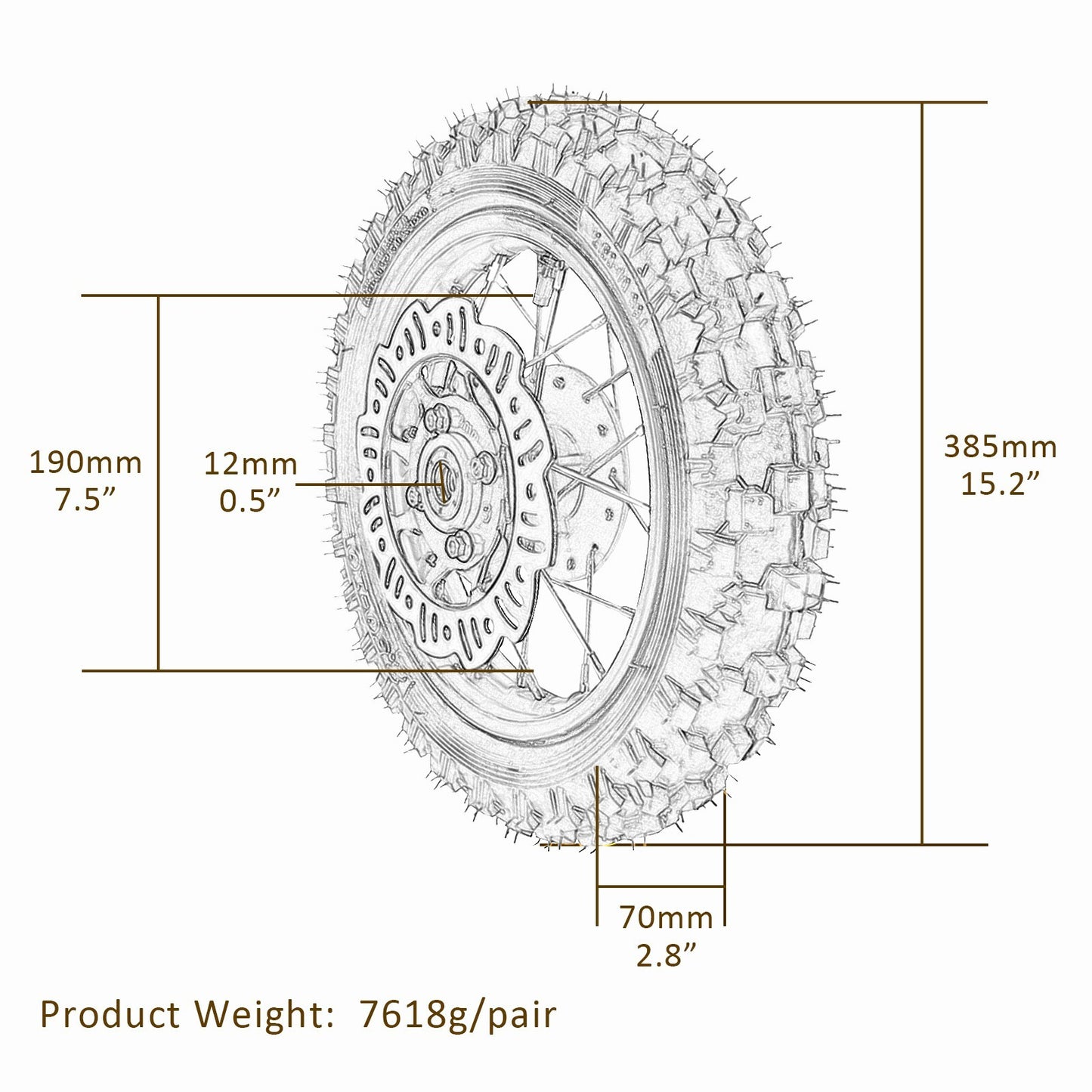 2.50-10 + 3.00-10 tires, 10-inch front and rear wheels, for mini off-road bike, razor-style CRF50 XR50 SSR