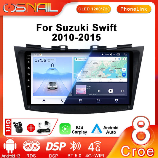 for Suzuki for Swift 4 2010-2015 Car Radio Android Auto Video Player Stereo GPS Navi