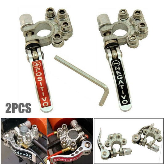 2-Piece Pure Copper Automotive RV Battery Terminal Disconnect Switch - Universal Connection