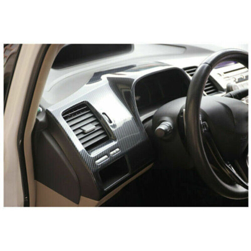 for Honda for Civic 2006-2011 Carbon Fiber ABS Dashboard Instrument Upper Cover Trim