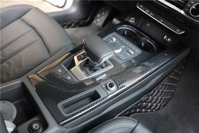 for Audi A4 2017-19 ABS Carbon Fiber Central Console Gear Shift Panel Cover Trim