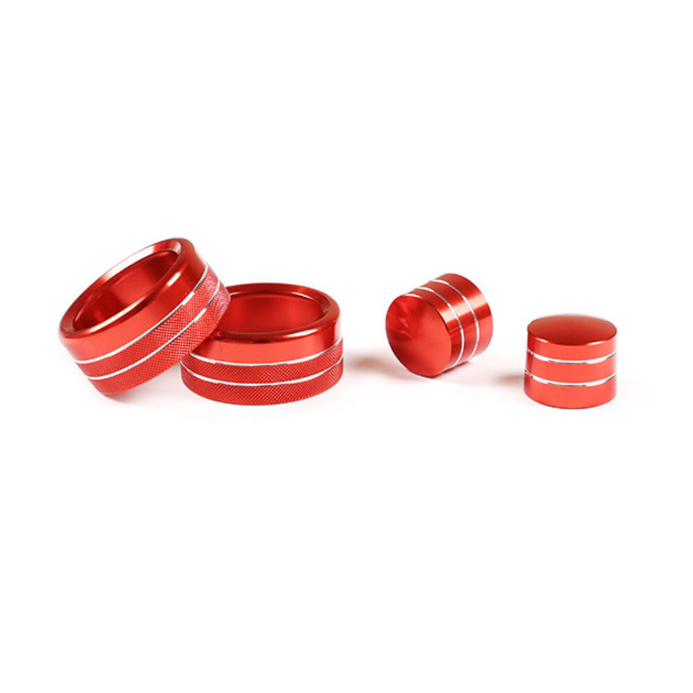 4¡ÁRed Alloy Air Condition Switch Knob Ring Trim for BMW 3 Series E90 E92 2007-12