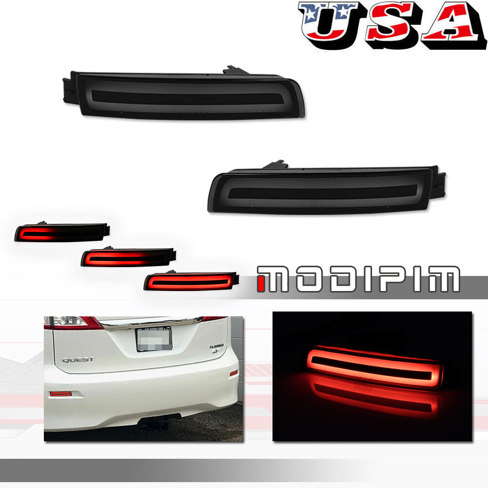 Suitable for Infiniti FX35, FX37, QX70, and for Nissan Sentra LED rear bumper reflector brake lights.